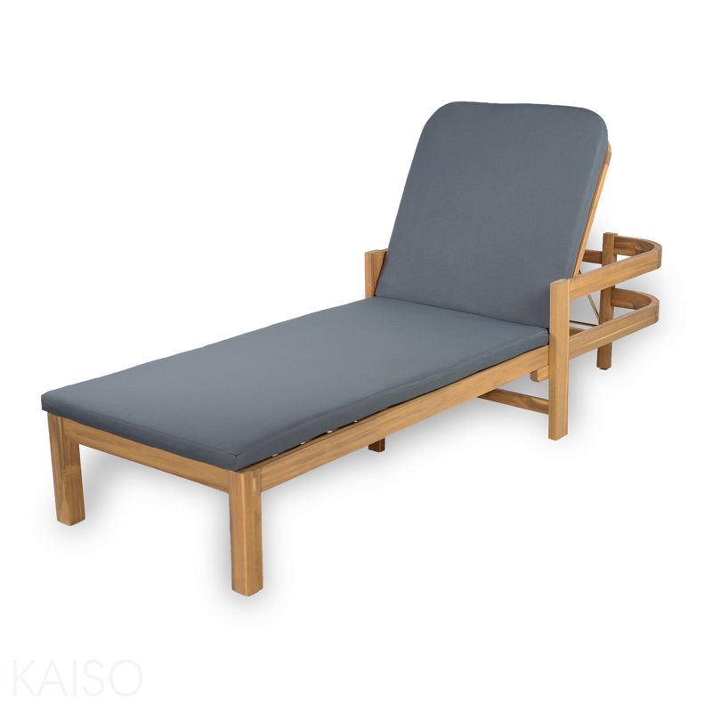 Chaise longue d'extérieur en acacia