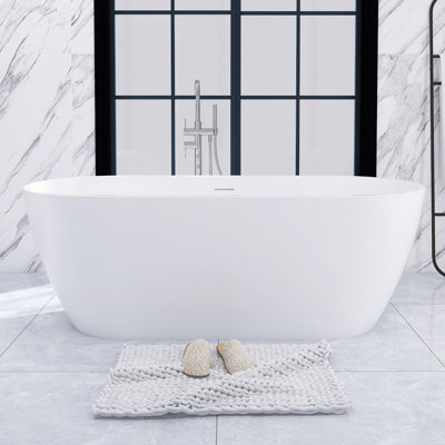 66.9'' x 29.5'' Freestanding Soaking Acrylic Bathtub