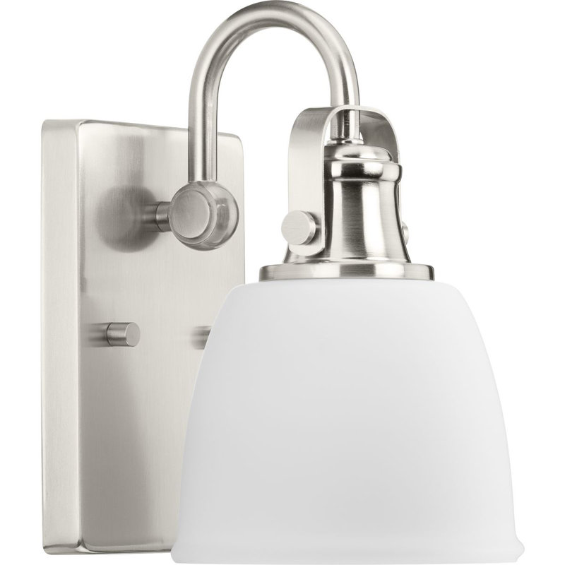 Éclairage pour meuble-lavabo à intensité variable à 1 lumière Leventhal, Nickel brossé
