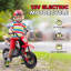 Moto 12V pour enfant avec poignée de gaz, suspension arrière, bleu-120869951