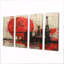 Red Black Petrochemical Pulse Oil Rigs - Ensemble de salon d'art mural-1515503008