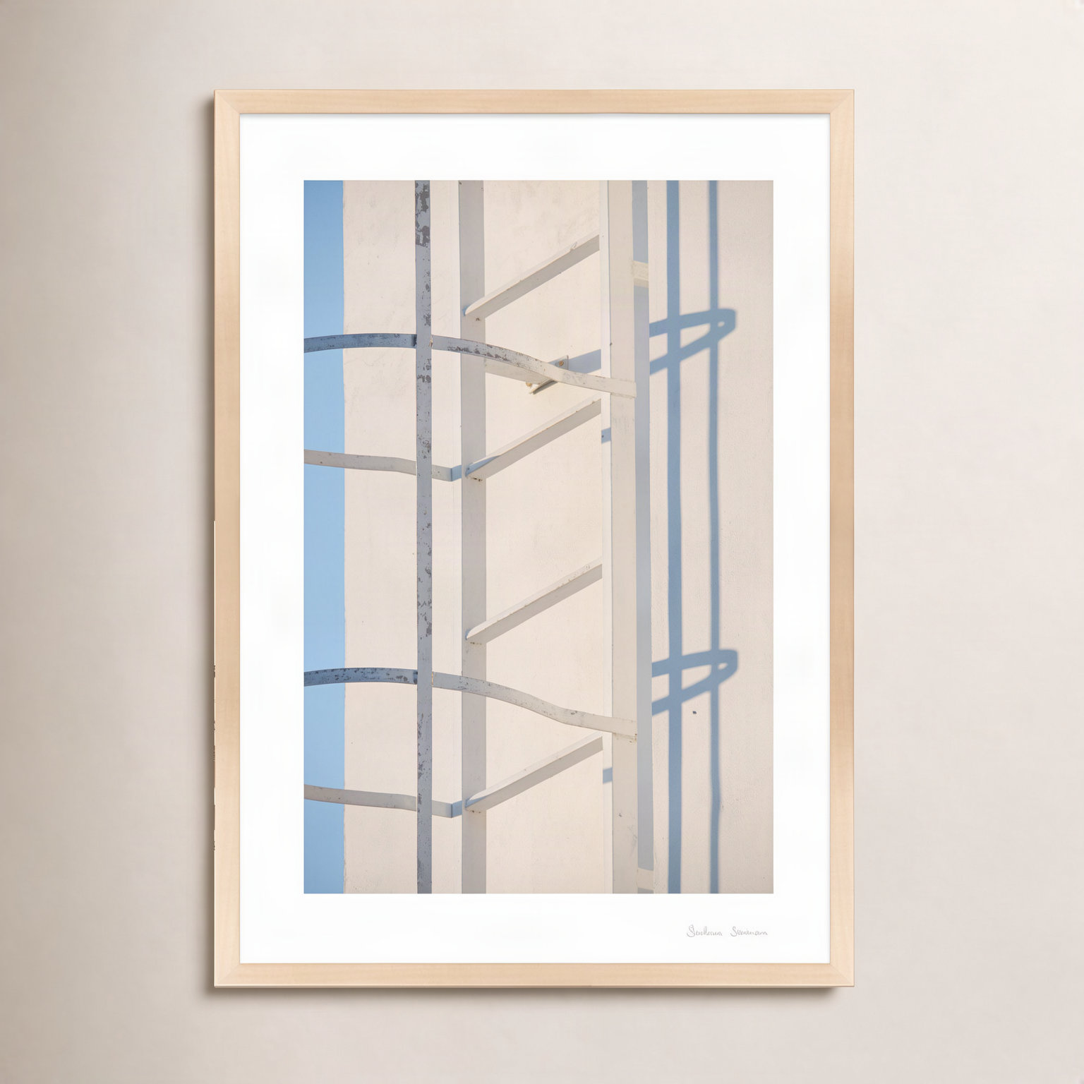 Lowell "White Fragments from Greece 3" Print, 25" H x 17.5" W x 1.25" D, Maple