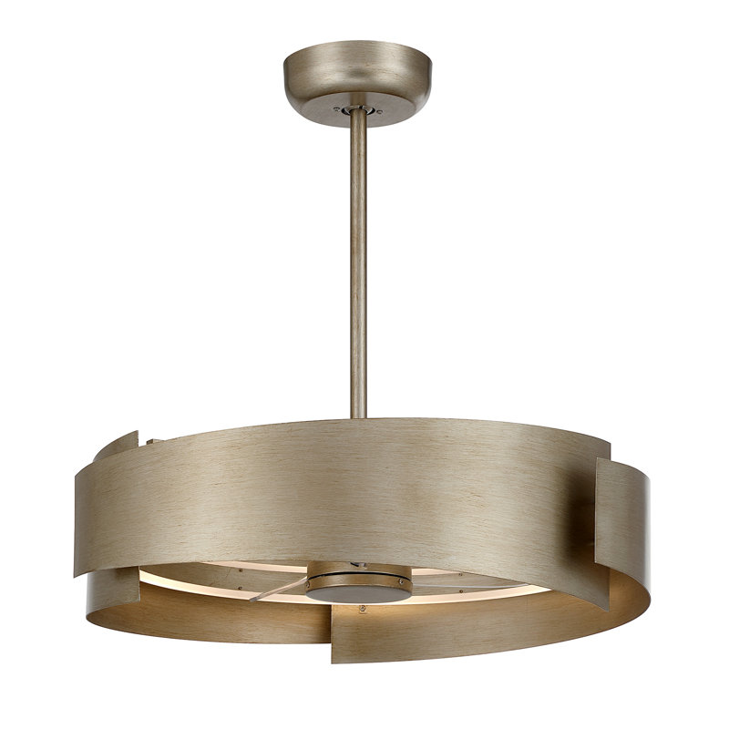 Velora LED Fan D'Lier in Silver Patina, Silver Patina