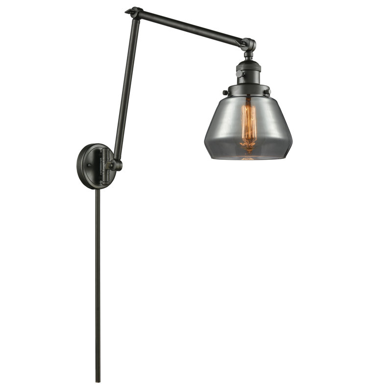 Chill Plug-in Swing Arm Sconce, Oil Rubbed Bronze, Smoked, Bulb Not Included