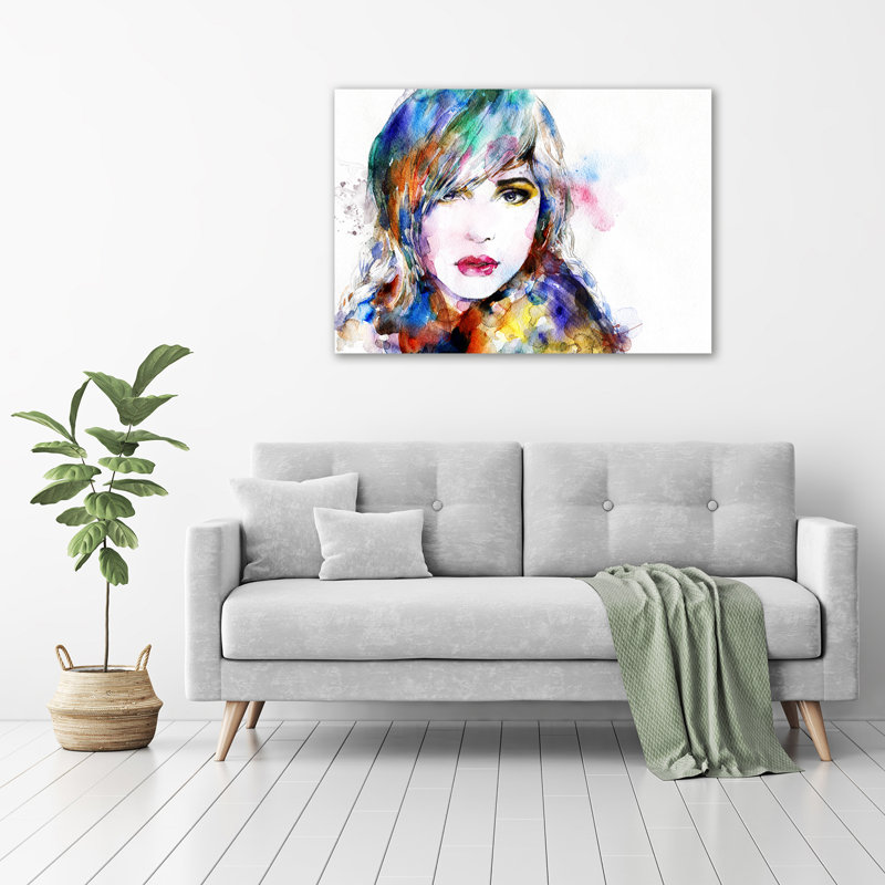 The Face Of A Woman - No Frame Print on Canvas