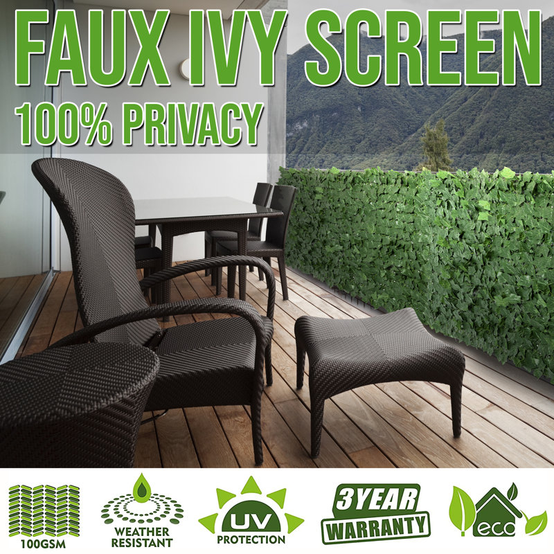 Green Artificial Ivy Leaves Privacy Fence Screen 138" x 39"