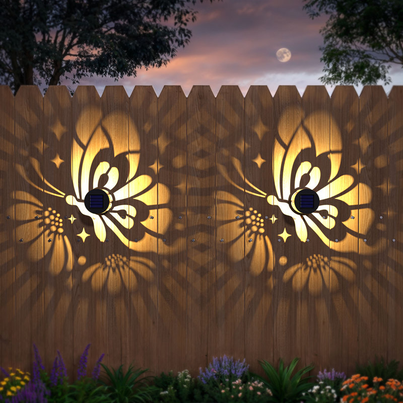 Paquet de 2 lumières de clôture murales imperméables à l'énergie solaire pour l'extérieur