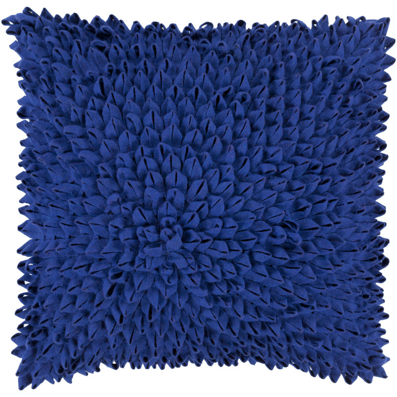 Floral Throw Pillow, 20" H x 20" W x 4" D, Cobalt, Polyester