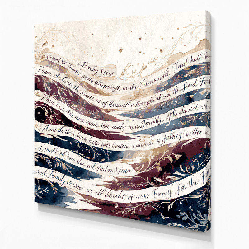 «Thanksgiving Family blessing verses», art mural sur toile beige, H 16 po x l 16 po