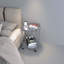 Table basse ronde avec roulettes Tables d'appoint mobiles à 2 niveaux Table de chevet amovible en métal pour la chambre à coucher et le salon