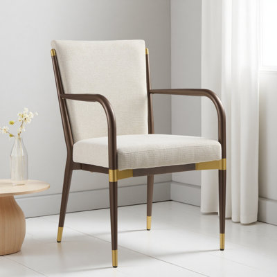 Chaise avec accoudoirs de salle à manger solide et confortable - ensemble de 2