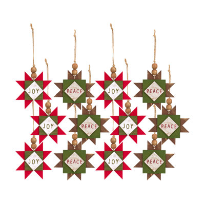 4.5'' Wood Christmas Phrases Holiday Shaped Ornament