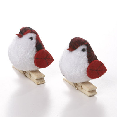 Figurine suspendue mini oiseaux sur pinces à linge