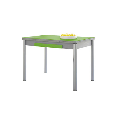 Kitchen Table With Black Wings, Round Legs, 90X50cm (Crystal)