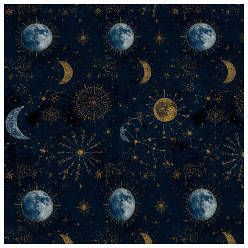 Celestial Moon Sun Constellations Duvet Covers, King