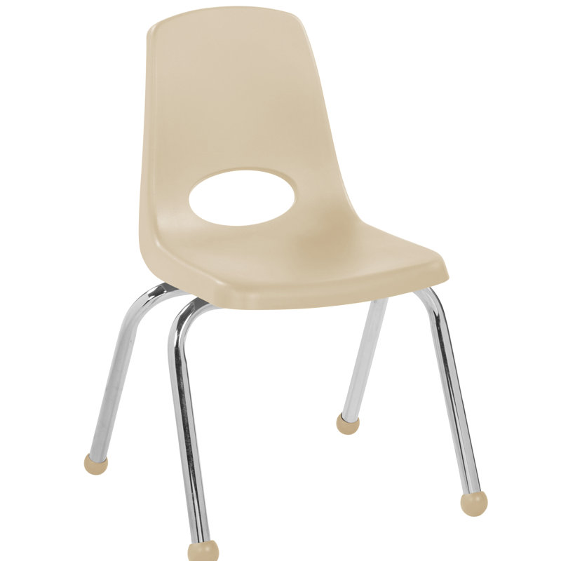 Stackable Classroom Chair, 14", Ball Glide, Sand