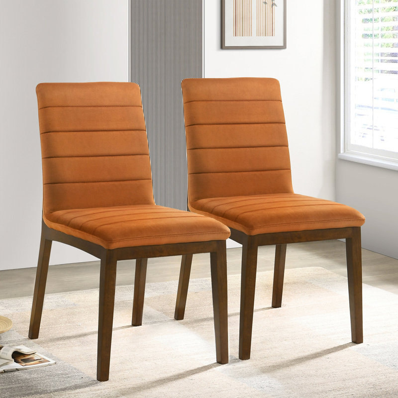 Chaise d'appoint Zaliya, Velours orange brûlé
