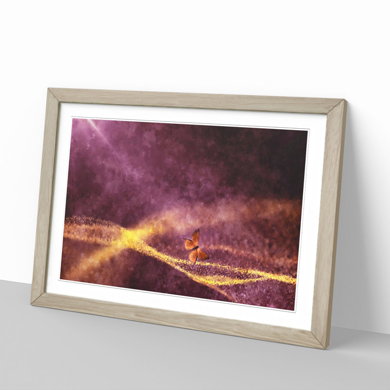 Butterfly Vol.1 - Picture Frame Painting, 27cm H x 36cm W x 2cm D, Oak Framed