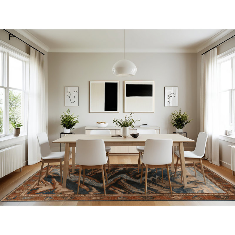 Machine Washable Turkish Brown Area Rug, Rectangle 7' x 10'