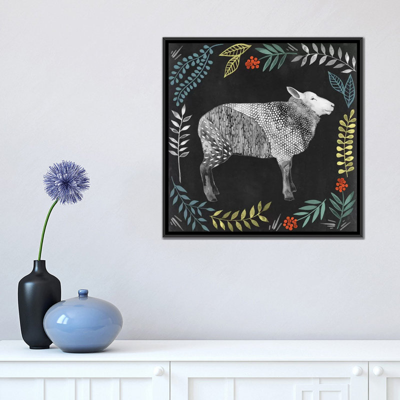 « tableau noir campagne iii », impression sur toile, H 18 po x l 18 po x P 1,5 po, Toile avec cadre flottant noir