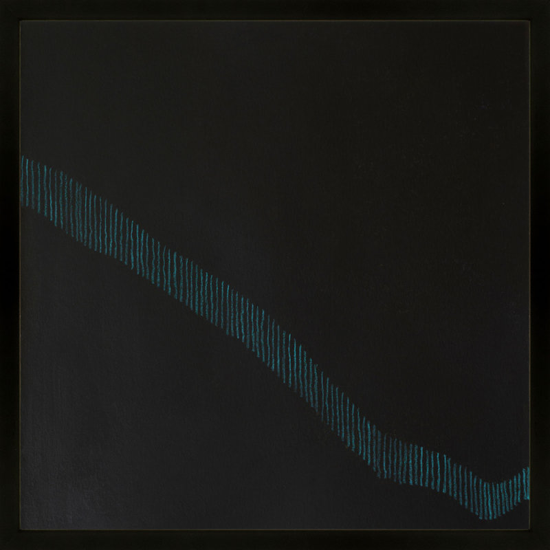 Delta Wave 2 Painting by Jacques Pilon, Black Framed, 16" H x 16" W x 1.25" D