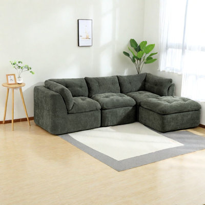 Canapé modulaire en chenille modulaire à compression pour famille
