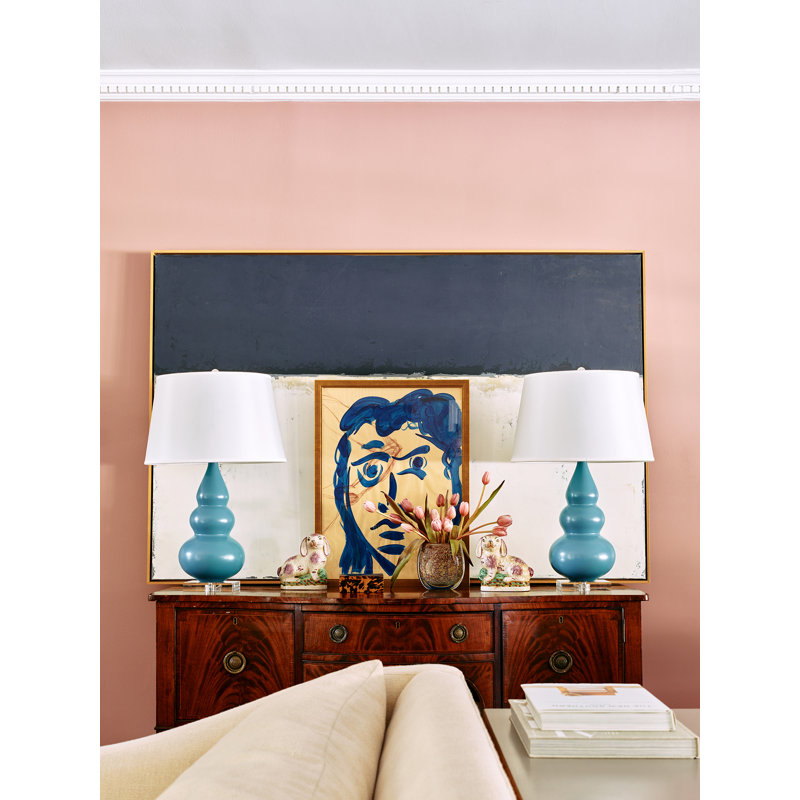 Small Triple Gourd Table Lamp, Midnight Blue