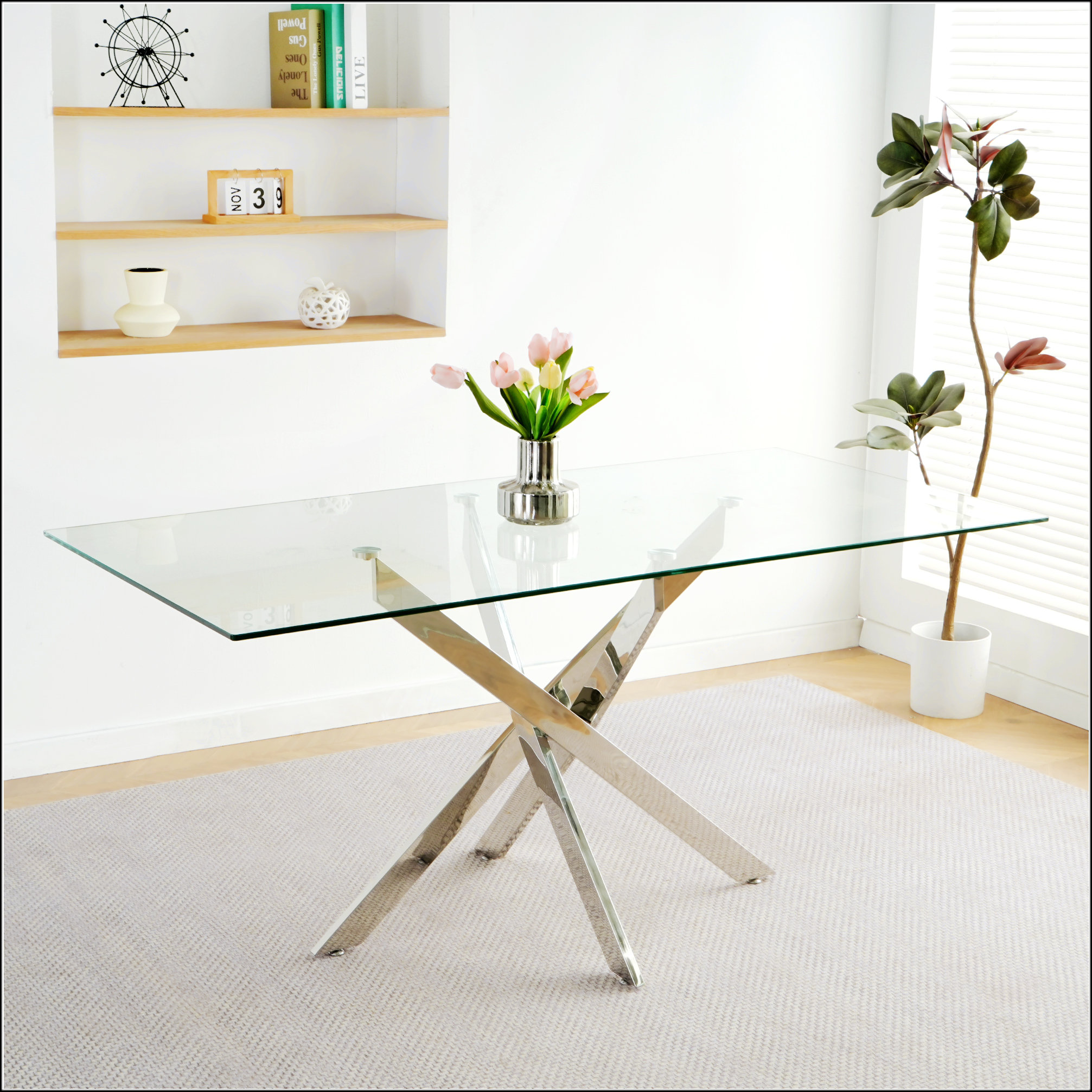 Mercer41 Modern Kitchen Glass Dining Table - Wayfair Canada