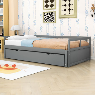 Twin Extending Wooden Daybed with Trundle