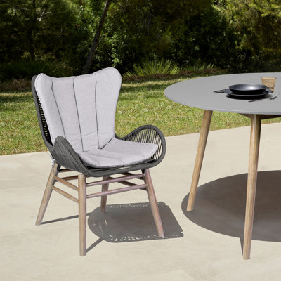 Chaise d'appoint de patio avec coussin Dayville Eucalyptus