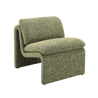 Curved Chair With Foam - Boucle, Contemporary Design Accent Foam,