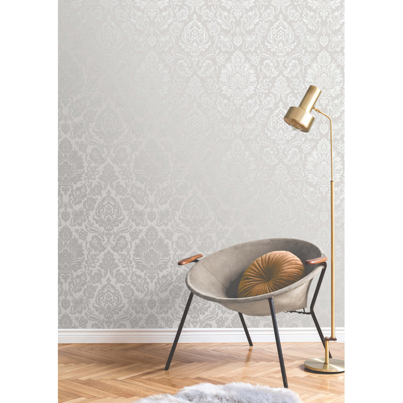 Ethan 10m x 53cm Semi-Gloss Wallpaper Roll, Grey/Silver