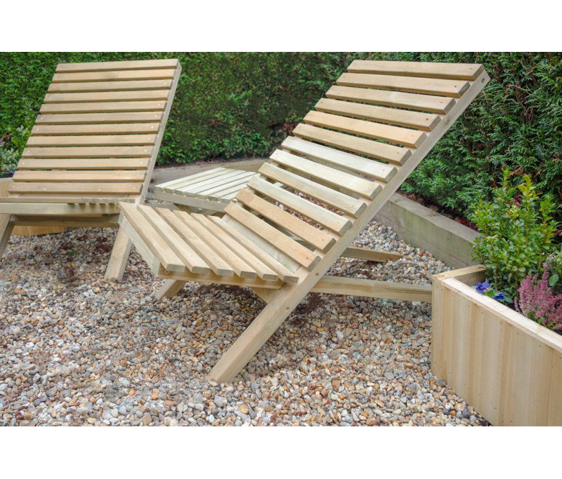 2 - Person Wood Patio Dining Set with