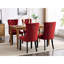 2 chaises de salle à manger en velours bourgogne. Capitonnage contemporain, structure en bois massif, coussin éponge à rebond élevé, revêtement classique élégant 2, look luxueux, assise confortable, base-1711290730-1711290733