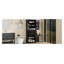 Armoire de rangement autoportante classique en panneau de fibres à densité moyenne noir avec tablettes et tiroirs réglables-1046574528