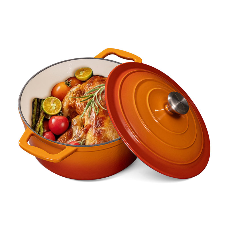 Cocotte ronde en fonte Chef Power 5QT, Orange