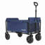 Chariot convertible pliable bleu foncé à 4 roues avec banquette et fermetures à glissière latérales-130067543