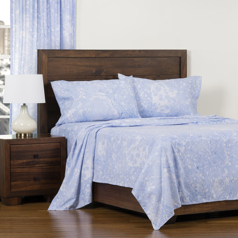 Queen Blue Ice Microfiber Sheet Set