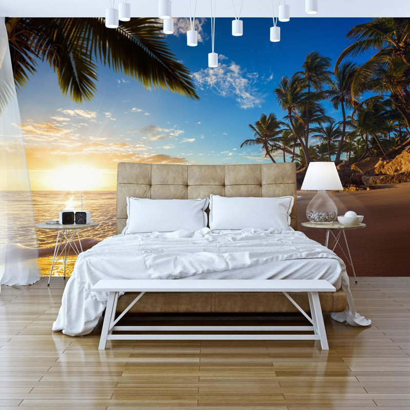 Murale plage tropicale Alan-James, L 68 po x l 98 po