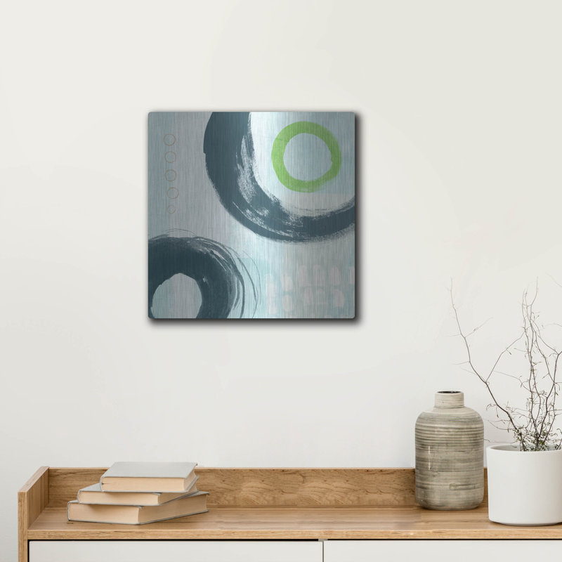 «Blue Circles III» par Linda Woods, H 12 po x l 12 po