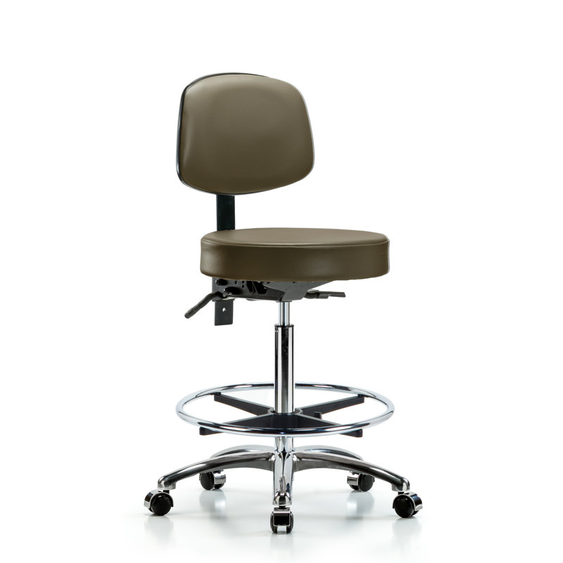 Chaise de travail, Roulettes, Taupe, Non inclinable inclus