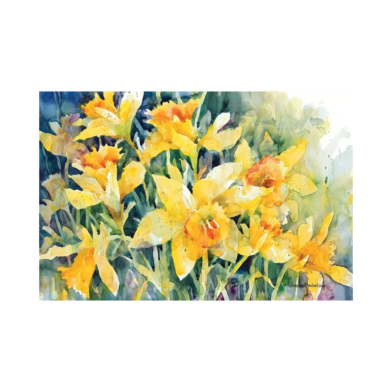 Daffodil Party 1 Piece Wrapped Canvas Painting, 101.6 cm H x 66.04 cm W x 1.91 cm D