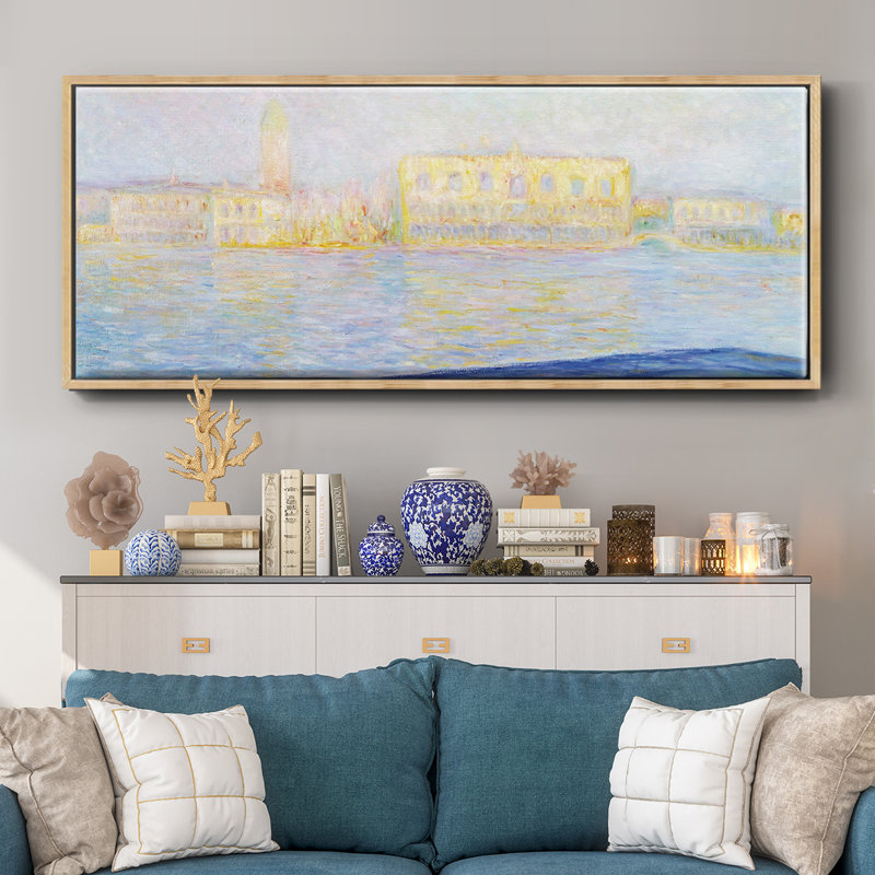 Le Palais des Doges vu de San Giorgio Maggiera, 1908 01, reproduction d'art sur toile, H 20 po x l 50 po x P 1,5 po