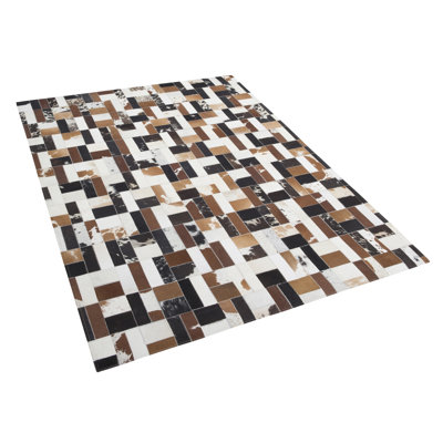 Agassiz Rectangle 160 cm x 230 cm Geometric Leather Hand Woven Area Rug