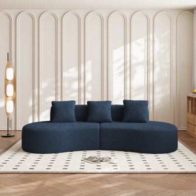 Canapé modulaire courbé 5 places moderne en velours et élégant pour le salon