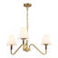 Lustre en or brossé 30 po avec abat-jour en lin blanc Sloan-911612821