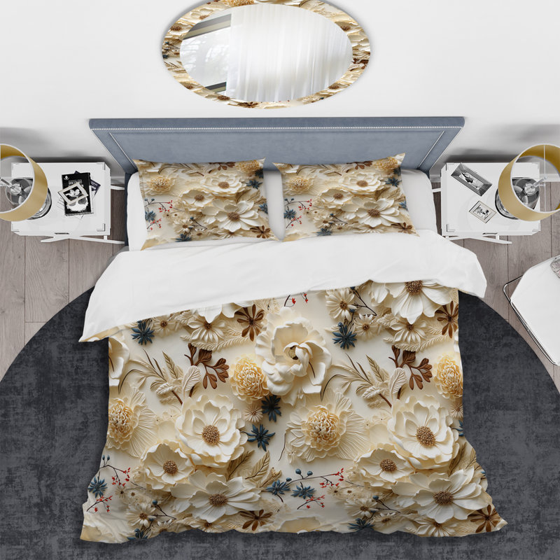Ensemble de housse de couette Winter White Cottage Botanical Garden II - Floral