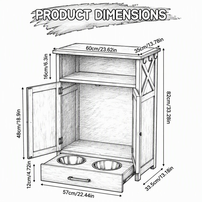 Pet Furniture Style Crate, Black