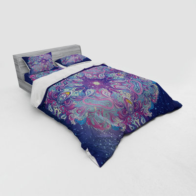 Ensemble de housse de couette éclectique mauve en microfibre