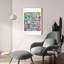 «Mondrianesque» par Dean Russo, art mural en verre acrylique, 24 po x 36 po